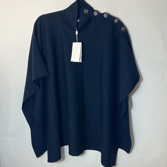 BOSS Landara Poncho Navy - Picture 8 of 15